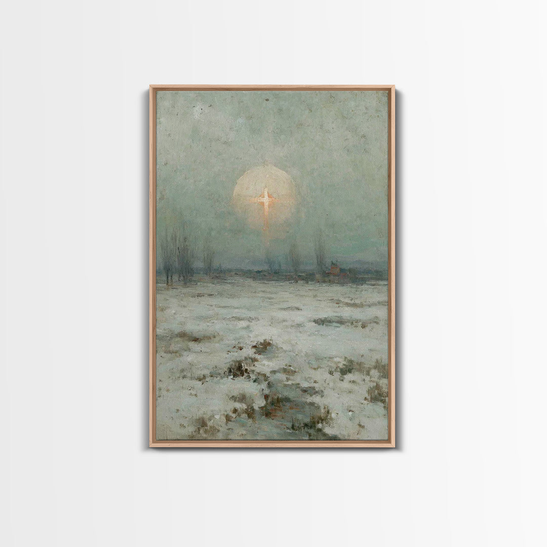Snowfall Glory – Framed Canvas Print – Christian Wall Art – Christian Art Canvas – Christmas Art Prints – Moody Christian Art – Christian D
