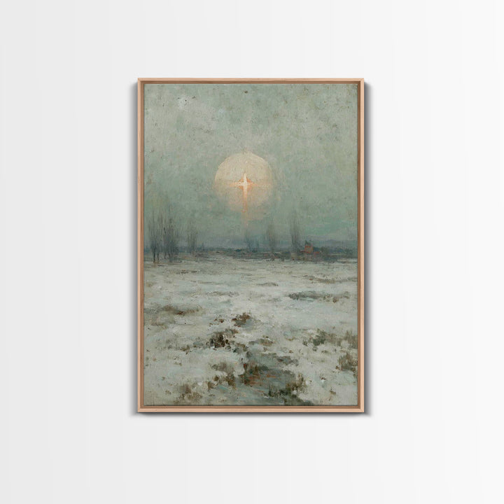 Snowfall Glory – Framed Canvas Print – Christian Wall Art – Christian Art Canvas – Christmas Art Prints – Moody Christian Art – Christian D