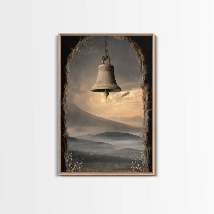 Hillside Bell Peace | Framed Canvas Print | Christian Wall Art | Christian Art Canvas | Christian Gift | Christian Decoration
