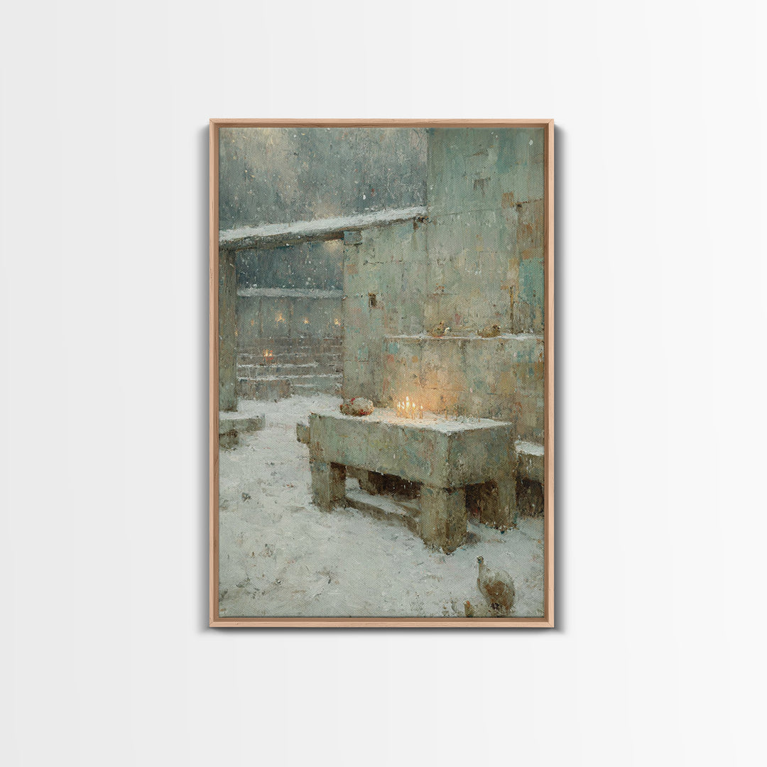 Sacred Mist Figures | Framed Canvas Print | Christian Art Canvas | Christian Wall Art | Abstract Christian Art | Moody Christian Art | Chri
