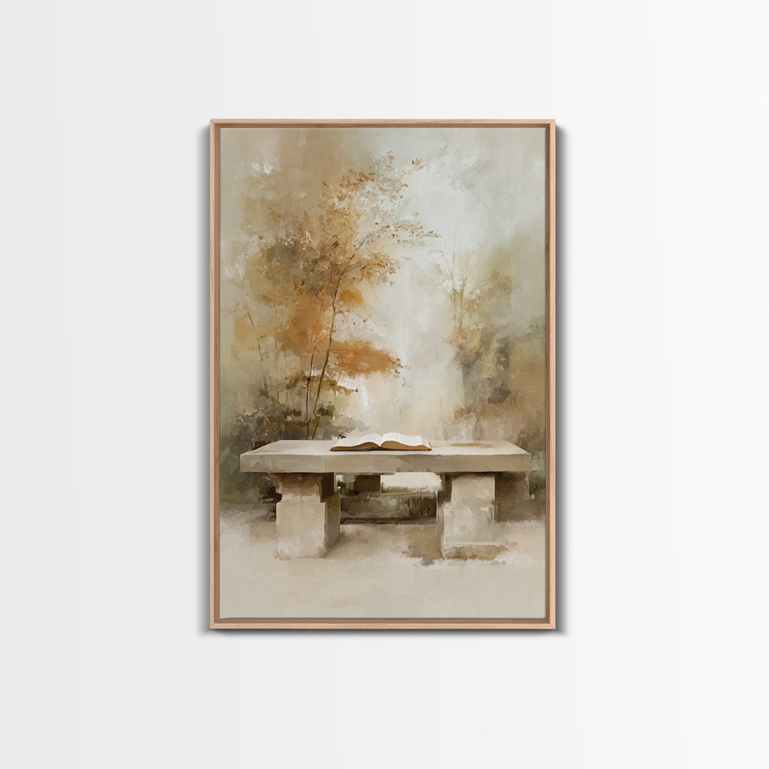Autumn Scripture Light | Framed Canvas Print | Christian Wall Art | Christian Art Canvas | Christian Gift | Minimalist Christian Art