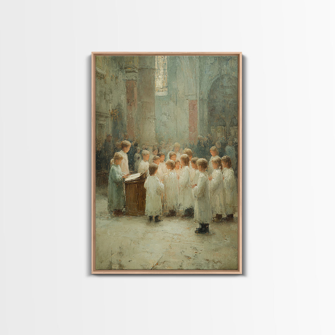 Choir Of Praise, Framed Canvas Print, Christian Wall Art, Christian Art Canvas, Christian Gift, Vintage Christian Art