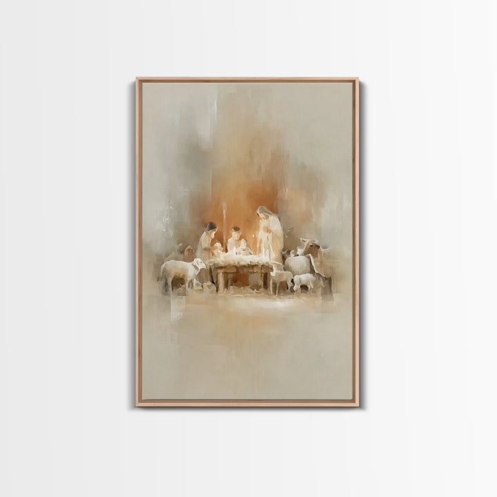 Holy Nativity – Framed Canvas Print – Christian Christmas Art – Christian Wall Art – Christmas Art Prints – Christian Decor – Christian Gif