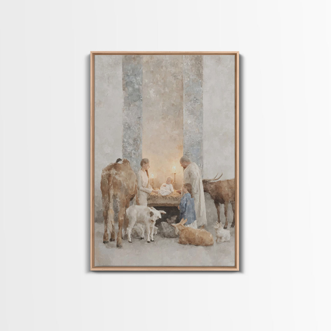 Manger Glory – Framed Canvas Print – Christian Wall Art – Christian Art Canvas – Christmas Wall Art – Christian Christmas Decor – Christian