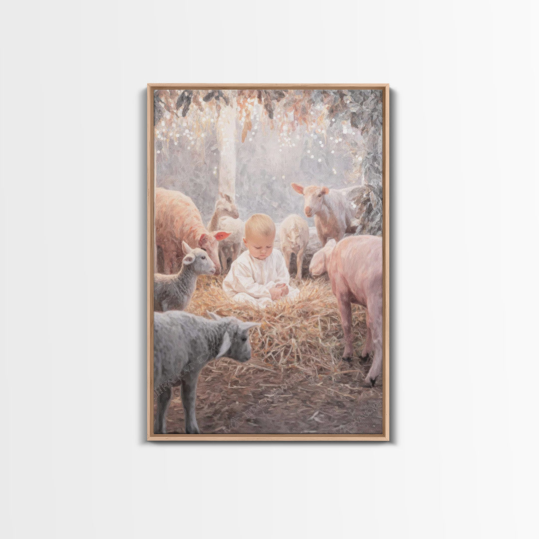 Lamb Of Peace – Framed Canvas Print – Christian Christmas Art – Christian Art Canvas – Christmas Art – Christian Wall Art – Christian Gift