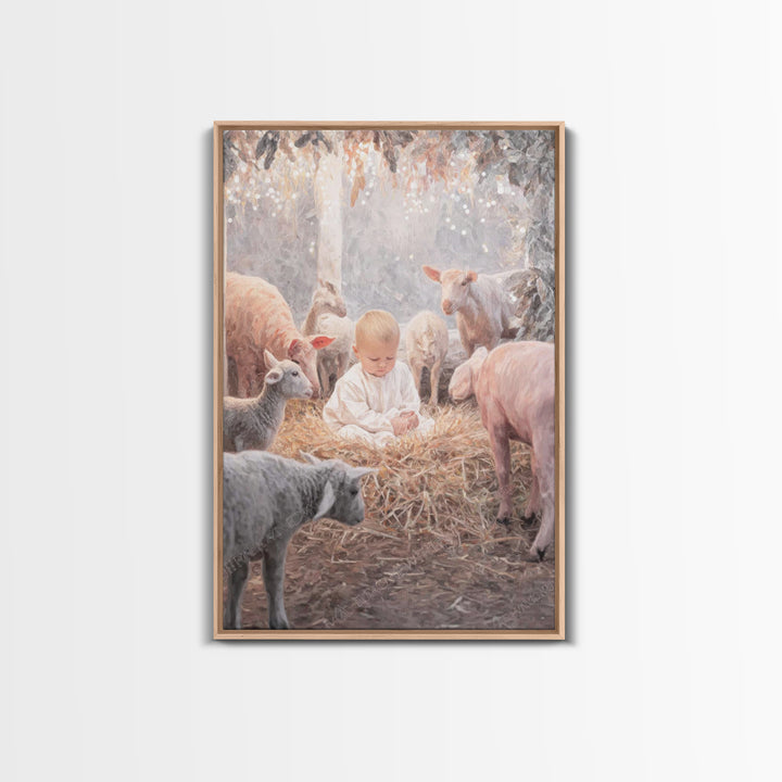 Lamb Of Peace – Framed Canvas Print – Christian Christmas Art – Christian Art Canvas – Christmas Art – Christian Wall Art – Christian Gift