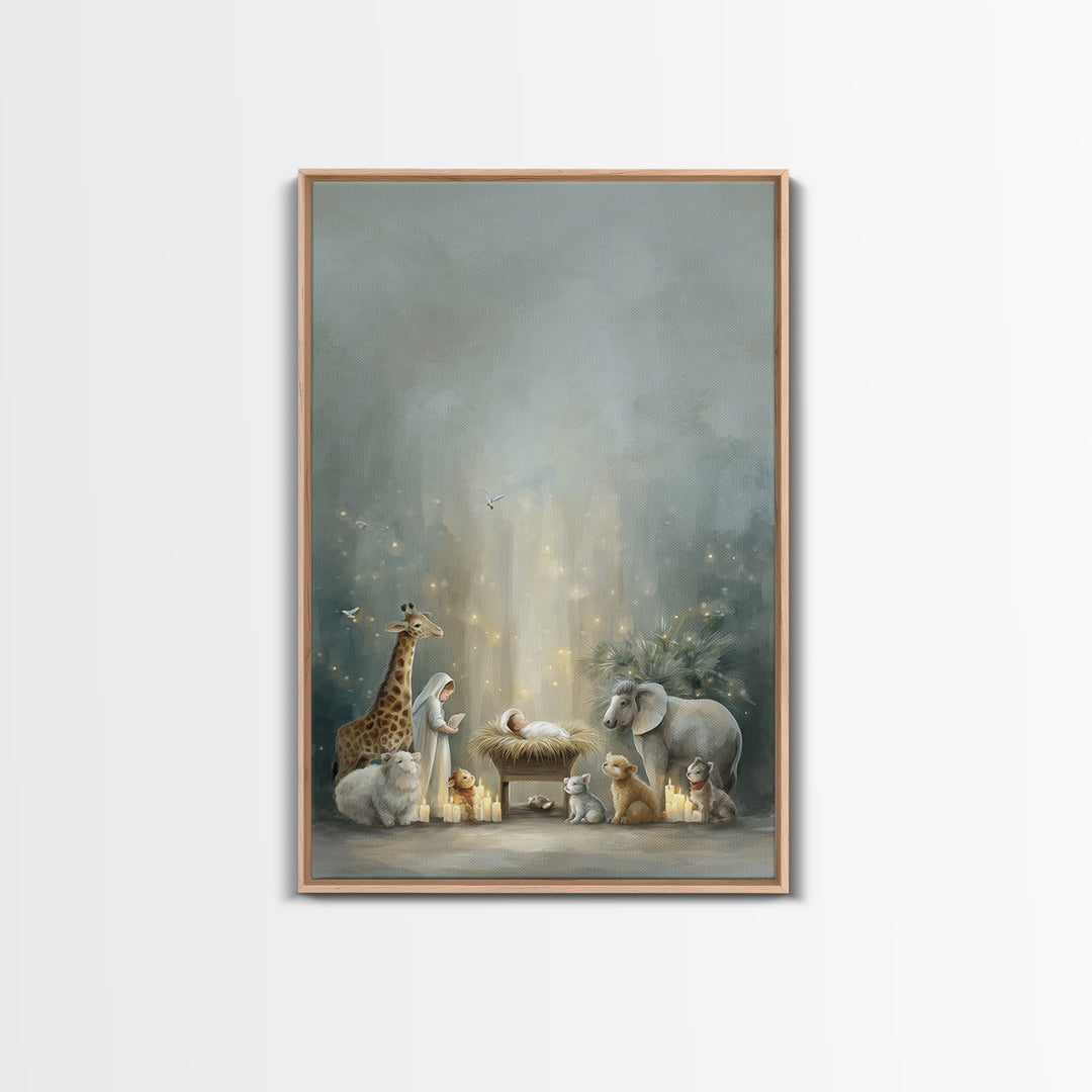 Starborn Peace – Framed Canvas Print – Christian Christmas Art – Christian Wall Art – Jesus Painting – Christmas Canvas Wall Art – Christia