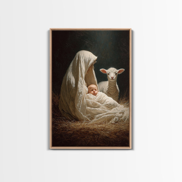 Radiant Child Promise – Framed Canvas Print – Christian Wall Art – Christian Christmas Art – Jesus Painting – Christmas Art Framed – Christ