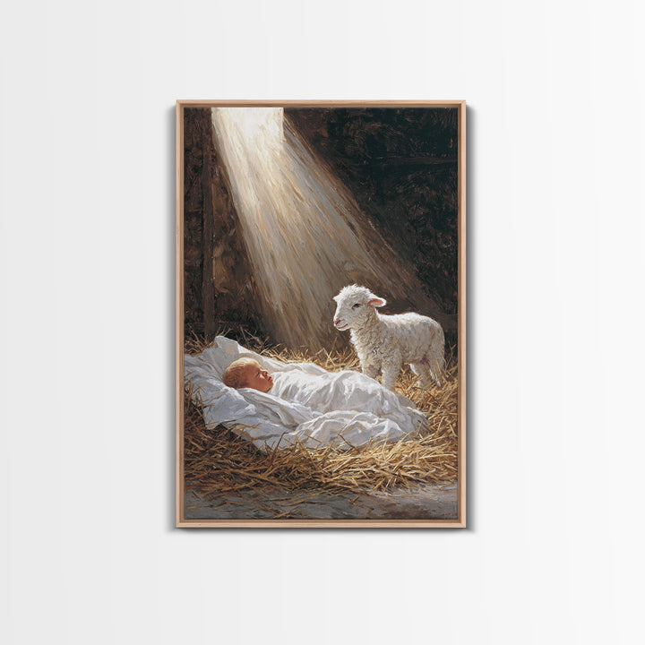 Soft Bethlehem Dawn – Framed Canvas Print – Christian Wall Art – Christmas Canvas Wall Art – Christian Art Canvas – Jesus Painting – Christ