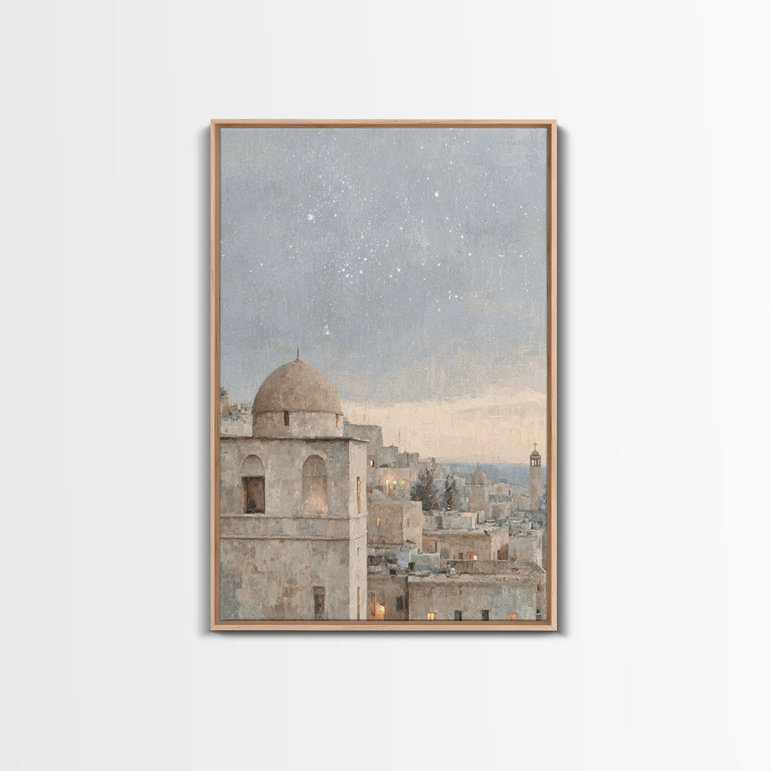 Star of Promise – Framed Canvas Print – Christian Art Canvas – Christmas Wall Art – Christian Christmas Art – Vintage Christian Painting –