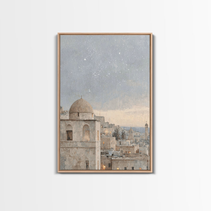 Star of Promise – Framed Canvas Print – Christian Art Canvas – Christmas Wall Art – Christian Christmas Art – Vintage Christian Painting –