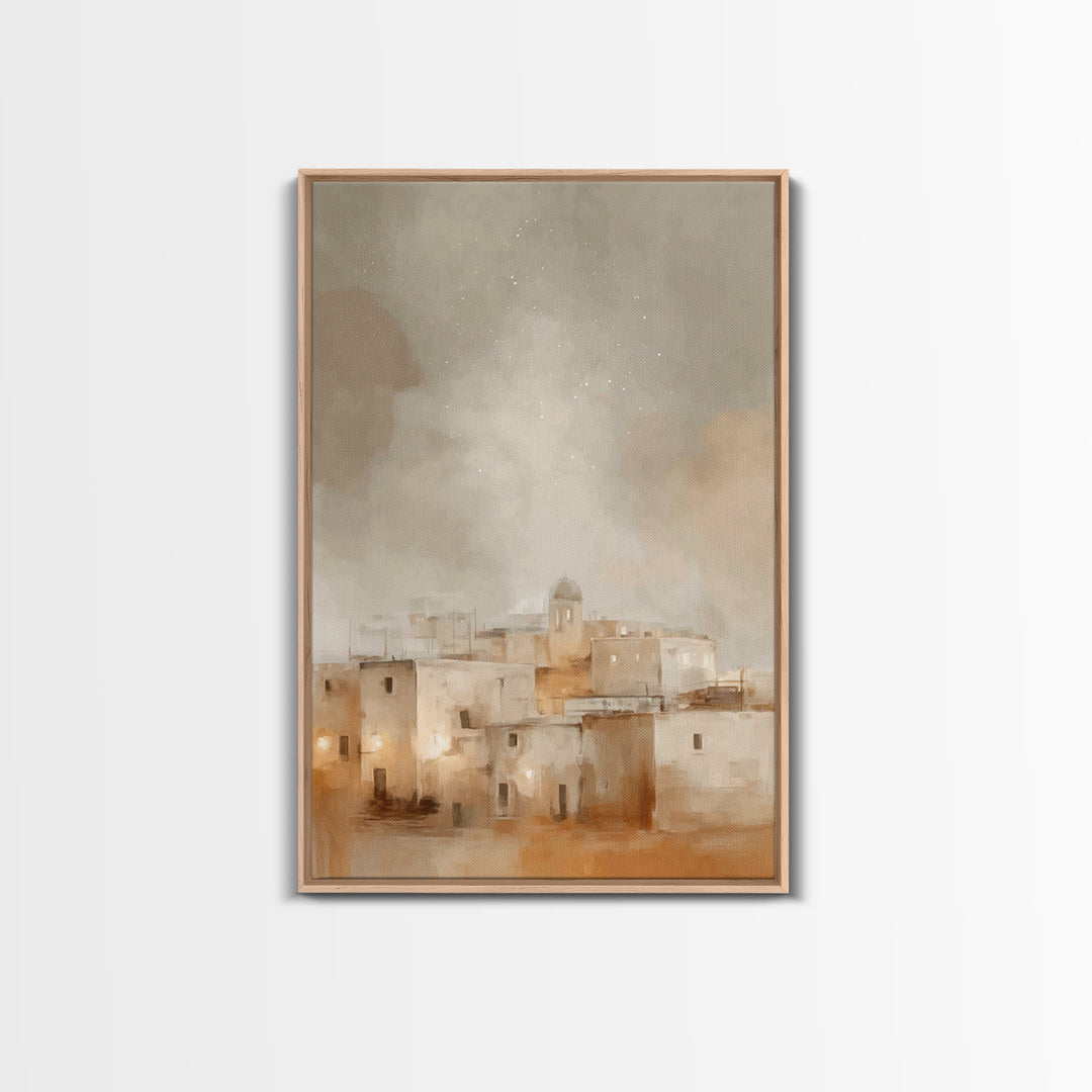 Bethlehem Rising | Framed Canvas Print | Christian Christmas Art | Vintage Christian Art | Christmas Wall Art | Christian Art Canvas | Chri