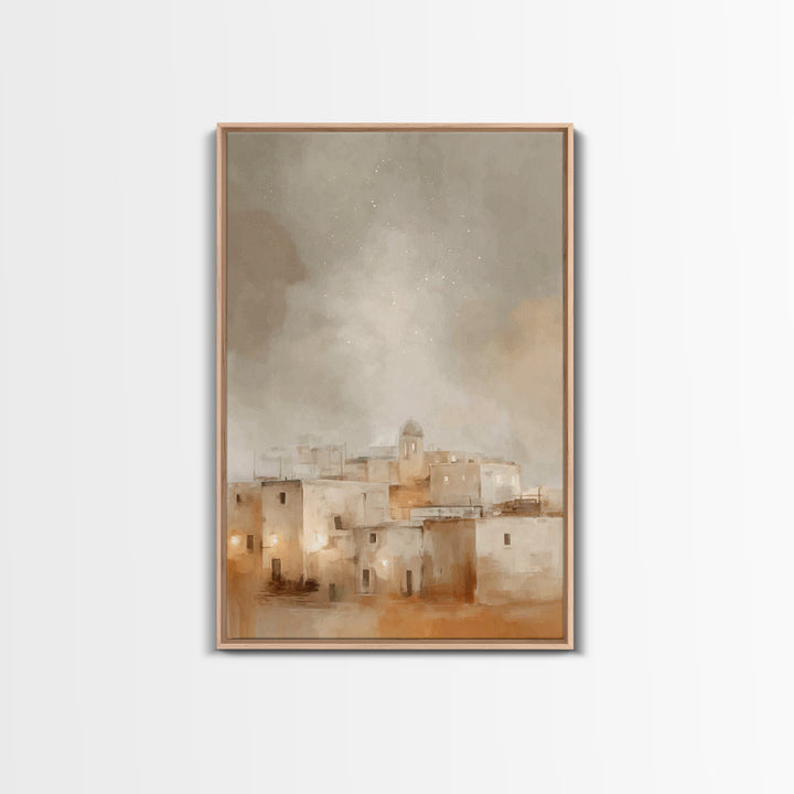 Bethlehem Rising | Framed Canvas Print | Christian Christmas Art | Vintage Christian Art | Christmas Wall Art | Christian Art Canvas | Chri