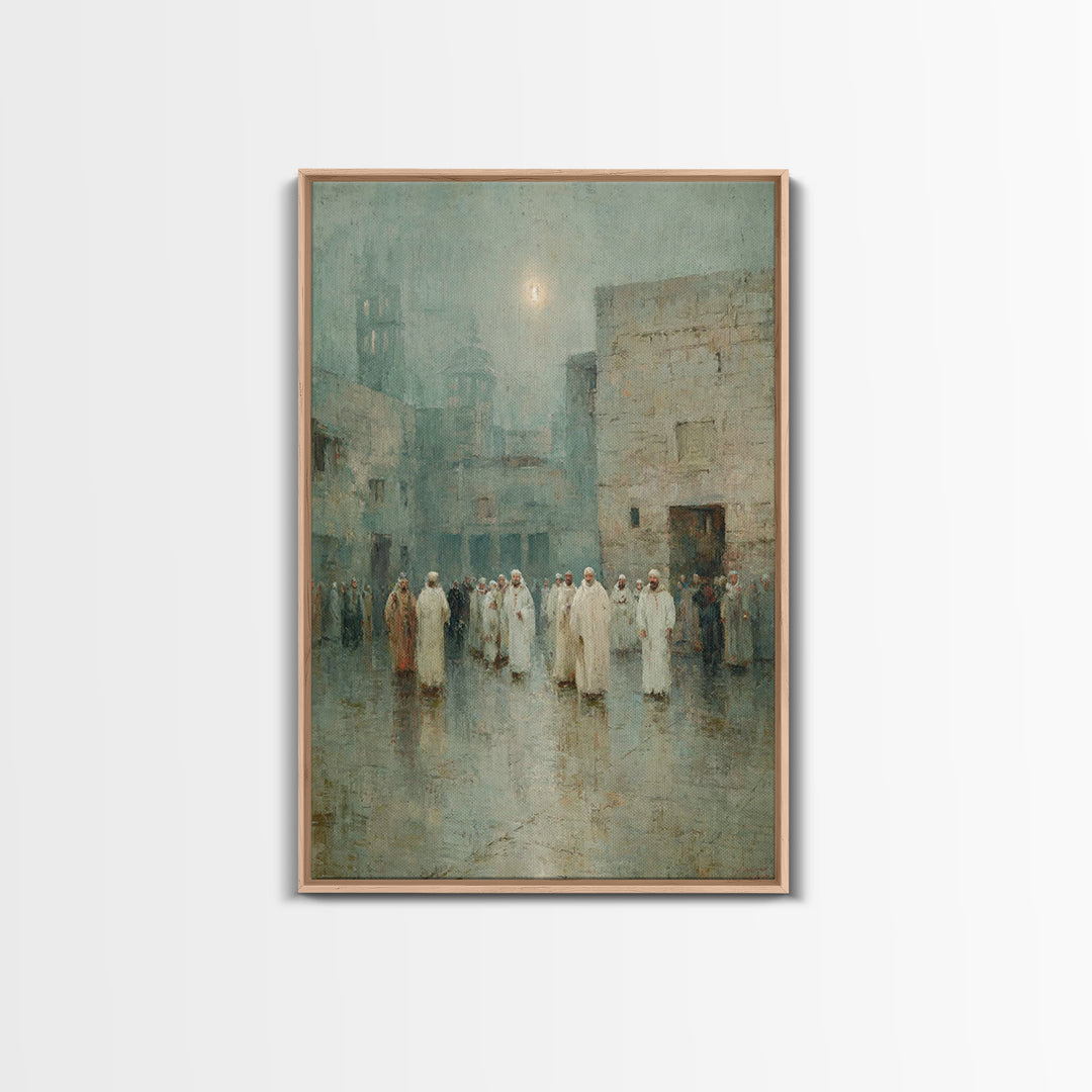 Desert Gathering – Framed Canvas Print – Christian Wall Art – Christian Art Canvas – Christmas Art – Jesus Painting – Christian Decor