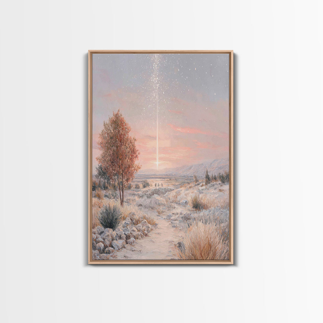 Starfall Journey – Framed Canvas Print – Christian Art Canvas – Christian Painting – Christmas Art – Modern Christian Art – Christian Wall