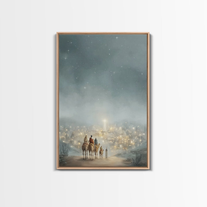 City Of Light – Framed Canvas Print – Christmas Wall Art – Christian Christmas Art – Christian Art Canvas – Jesus Painting – Christian Deco