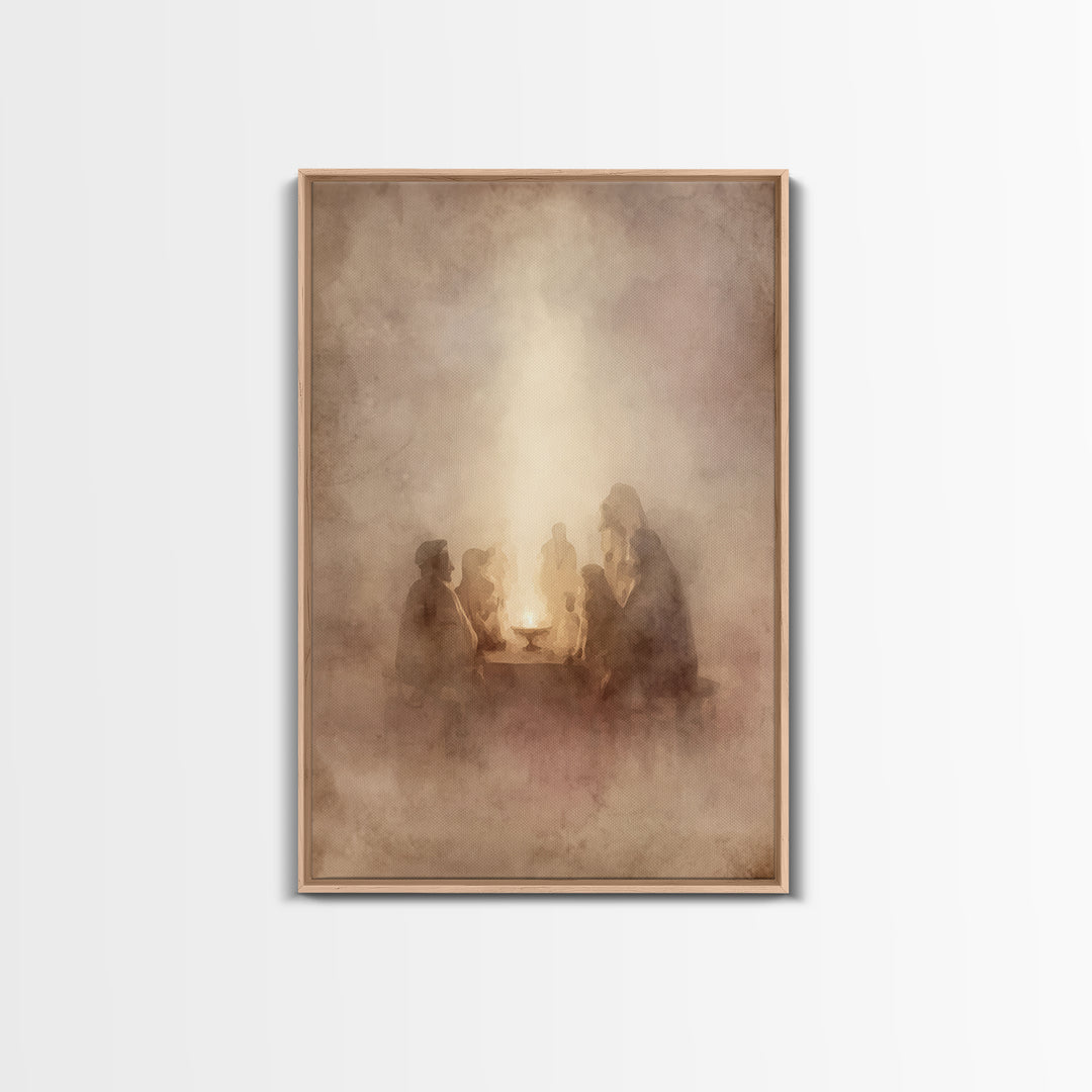 Sacred Circle – Framed Canvas Print – Christian Art – Christian Wall Art – Subtle Christian Art – Christian Canvas Art – Christian Painting