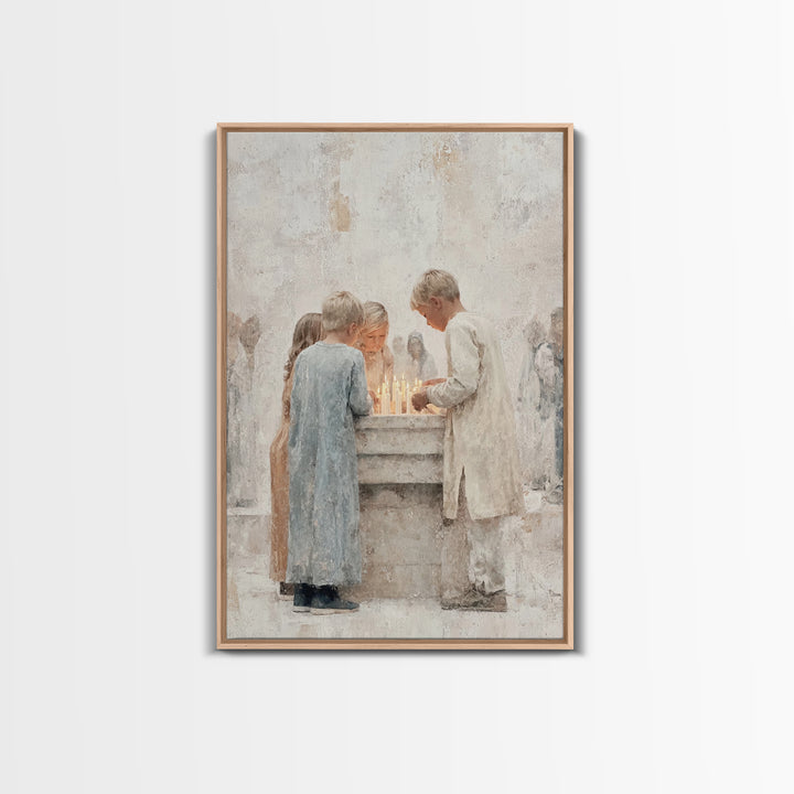 Children Of Light – Framed Canvas Print – Christian Wall Art – Christian Art Canvas – Christian Art – Christmas Art – Christian Gift Ideas