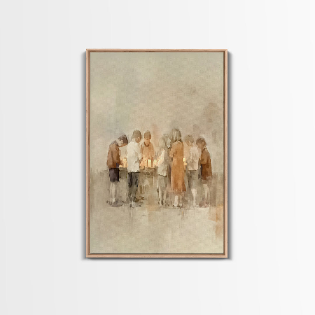 Little Candle Circle – Framed Canvas Print – Christian Art – Christian Wall Art – Christian Art Canvas – Christmas Art Prints – Christian D