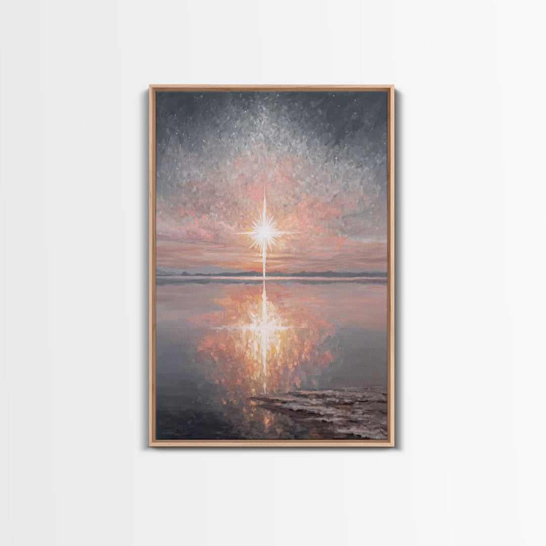 Dawn Of Salvation | Framed Canvas Print | Christian Christmas Art | Christian Art Canvas | Christian Wall Art | Modern Christian Art | Chri
