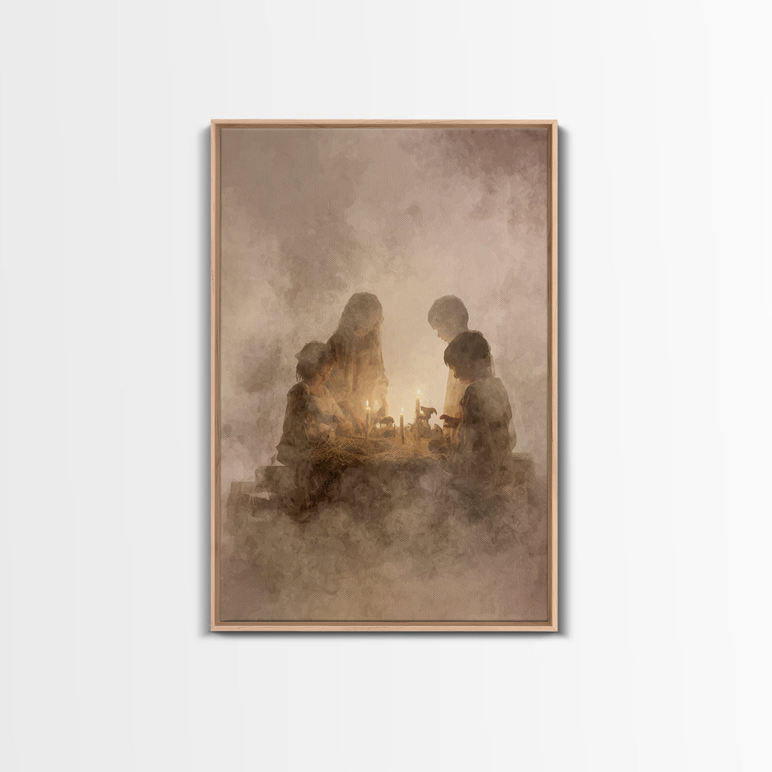 Bethlehem Candles – Framed Canvas Print – Christian Wall Art – Christian Christmas Decorations – Christian Art Canvas – Christmas Art – Chr