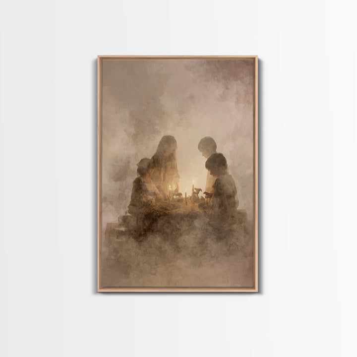 Bethlehem Candles – Framed Canvas Print – Christian Wall Art – Christian Christmas Decorations – Christian Art Canvas – Christmas Art – Chr