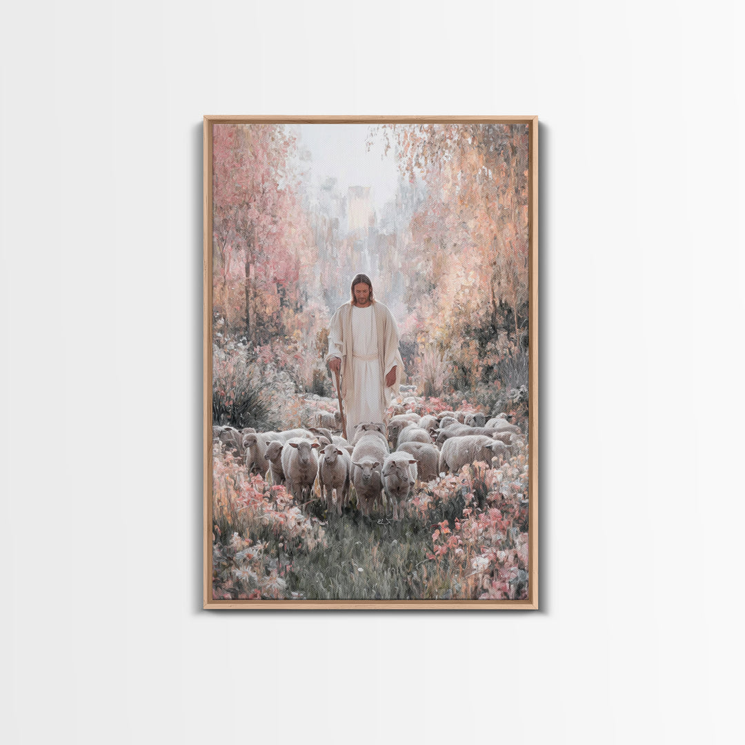 Garden Of Peace – Framed Canvas Print – Christian Wall Art – Jesus Painting – Christian Art Canvas – Christian Decor – Modern Christian Art