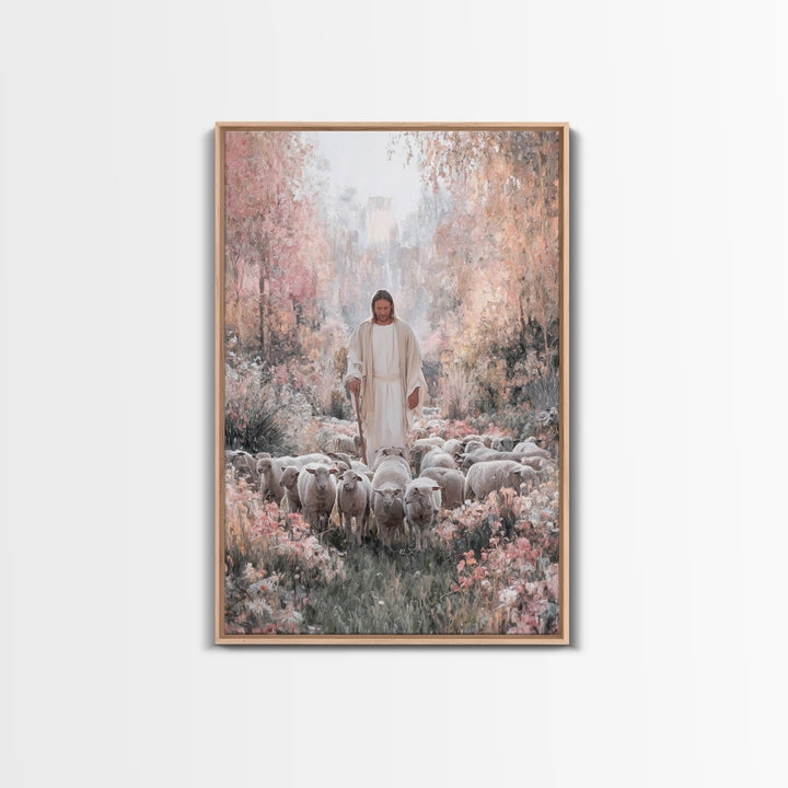 Garden Of Peace – Framed Canvas Print – Christian Wall Art – Jesus Painting – Christian Art Canvas – Christian Decor – Modern Christian Art