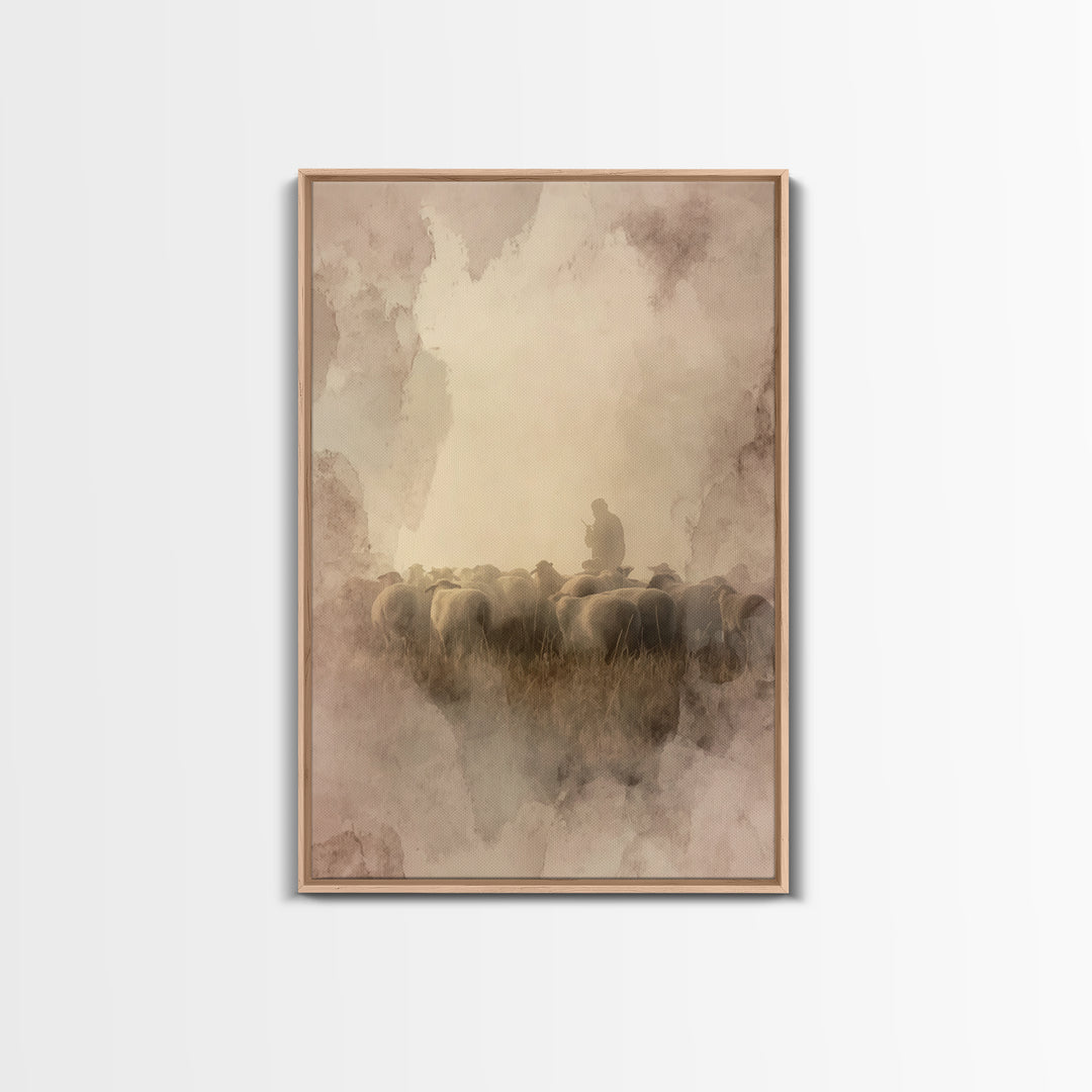 Dusty Procession – Framed Canvas Print – Christian Art Canvas – Christian Wall Art – Christian Paintings – Vintage Christian Art – Christia