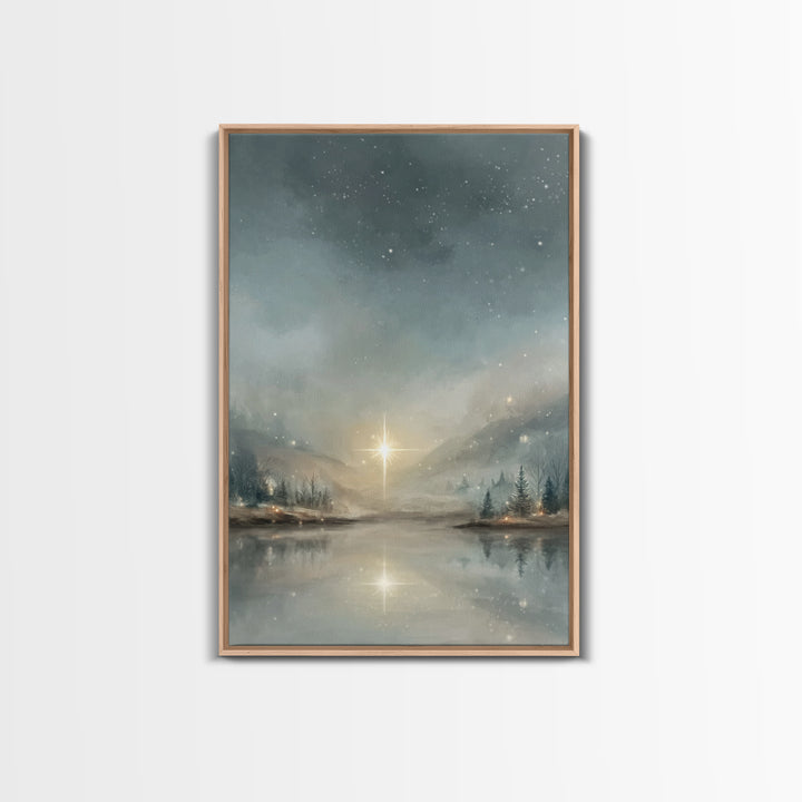 Guiding Star Reflections, Framed Canvas Print, Christian Art Canvas, Christmas Art Prints, Christian Wall Art, Modern Christian Art, Christ