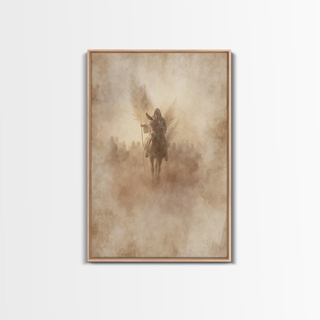 Palm Dawn Entry – Framed Canvas Print – Christian Wall Art – Christian Art Canvas – Large Christian Painting – Vintage Christian Art – Chri