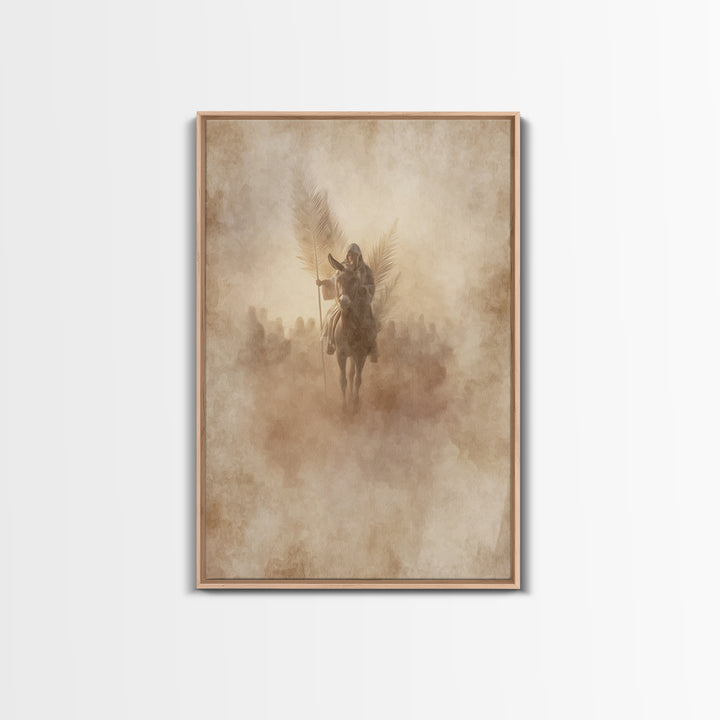 Palm Dawn Entry – Framed Canvas Print – Christian Wall Art – Christian Art Canvas – Large Christian Painting – Vintage Christian Art – Chri