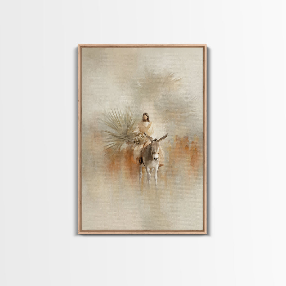 Palm Road Grace – Framed Canvas Print – Christian Wall Art – Jesus Painting – Christian Art Canvas – Christmas Art – Christian Decor