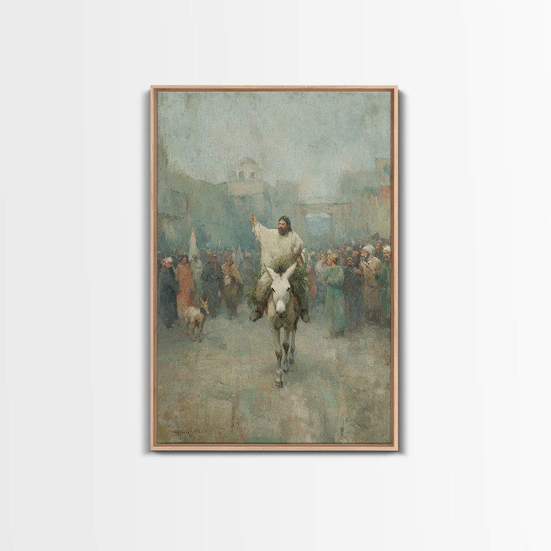 City Gate Joy – Framed Canvas Print – Christian Art Work – Jesus Painting – Christian Wall Art – Christmas Art – Christian Home Decor