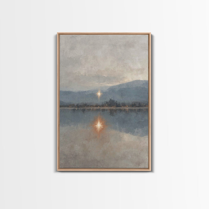 Heavenly Starrise – Framed Canvas Print – Christian Wall Art – Christian Art Canvas – Subtle Christian Art – Christmas Canvas Wall Art – Ch