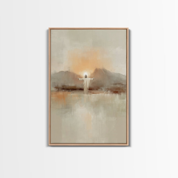 Dawn Of Mercy – Framed Canvas Print – Christian Wall Art – Jesus Painting – Christian Art Canvas – Minimalist Christian Art – Christian Dec