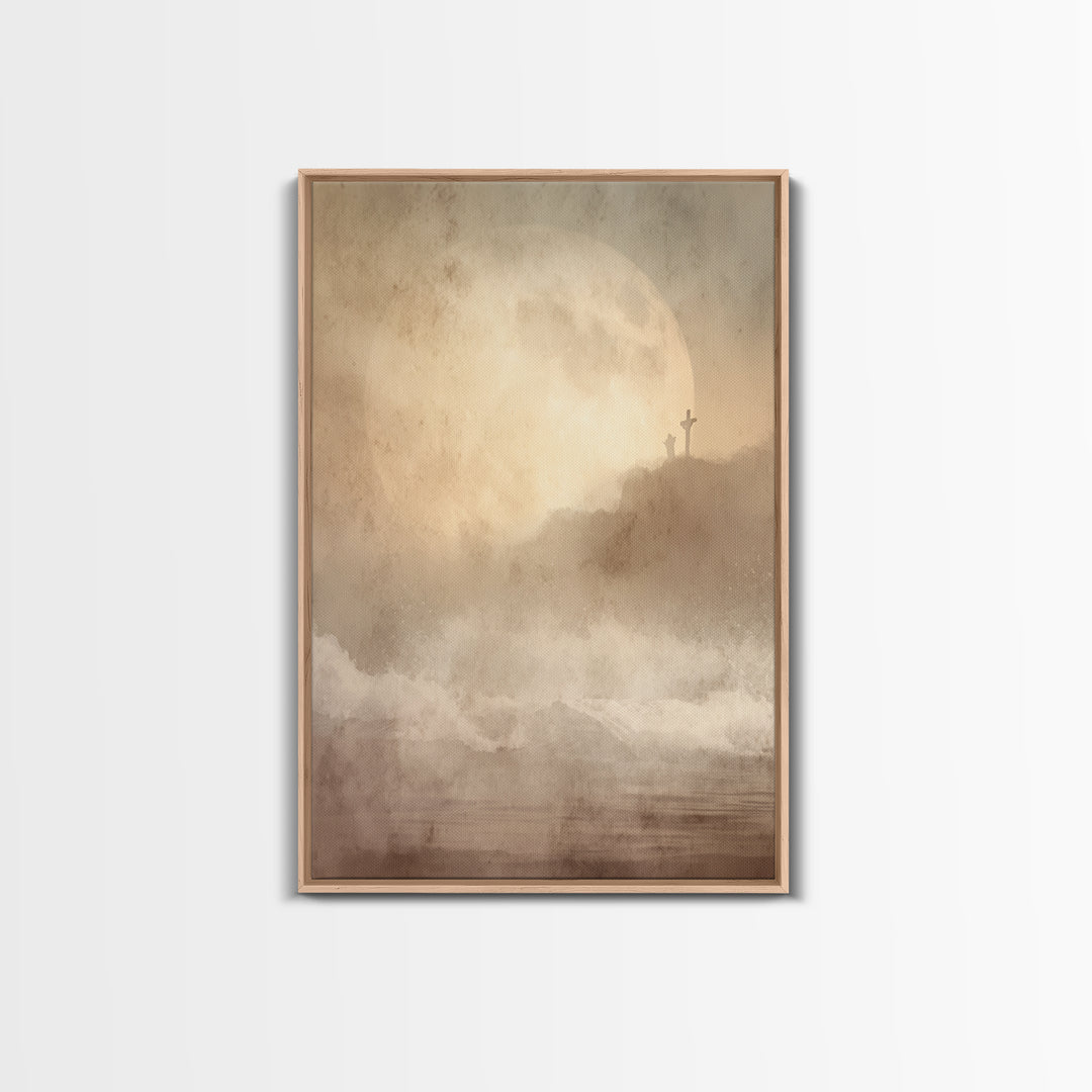 Silent Holy Passage – Framed Canvas Print – Christian Art Canvas – Christian Wall Art – Moody Christian Art – Jesus Painting