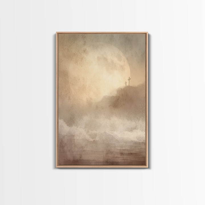 Silent Holy Passage – Framed Canvas Print – Christian Art Canvas – Christian Wall Art – Moody Christian Art – Jesus Painting