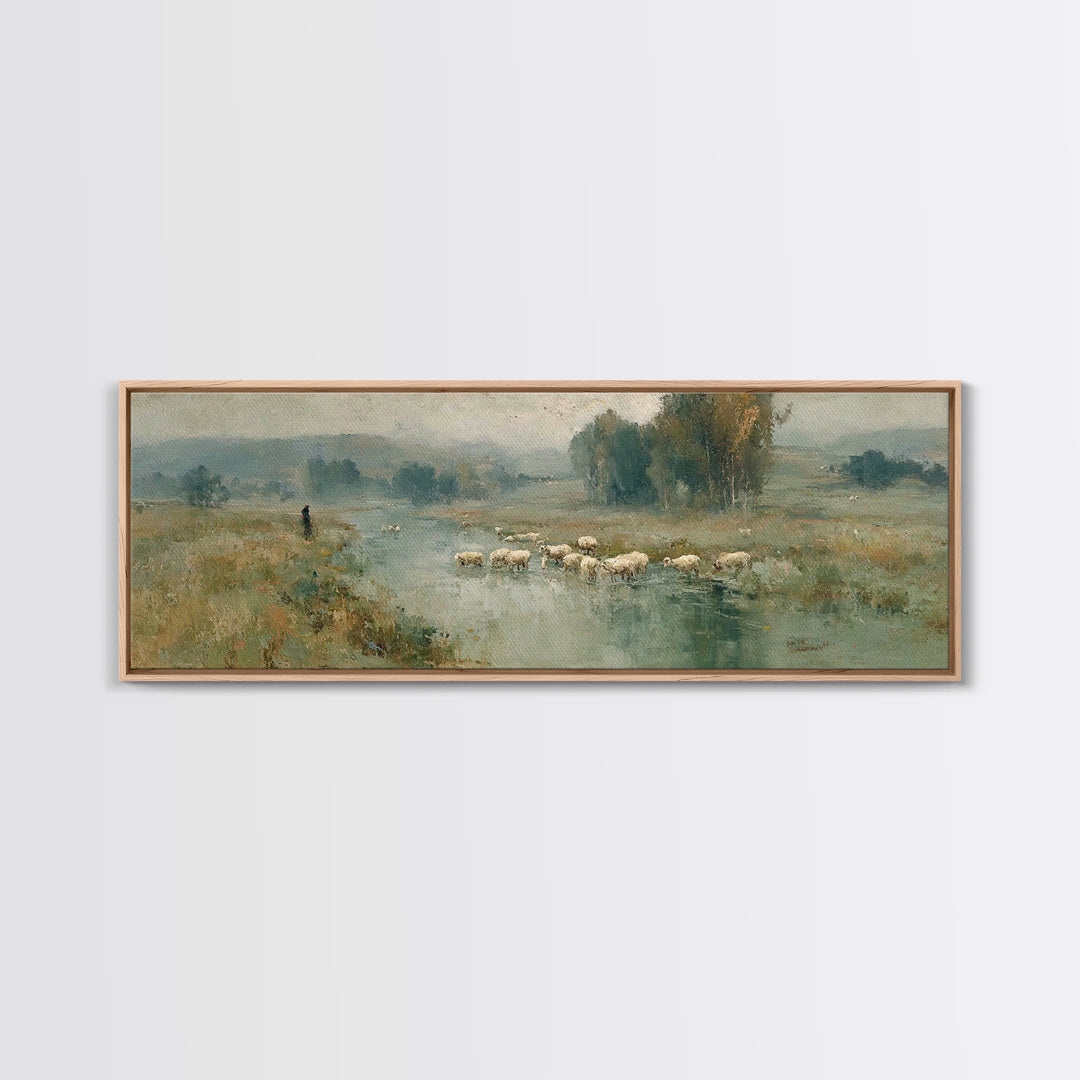 Fields Of Mercy, Framed Canvas Print, Christian Art Canvas, Christian Wall Art, Panoramic Wall Art, Jesus Painting