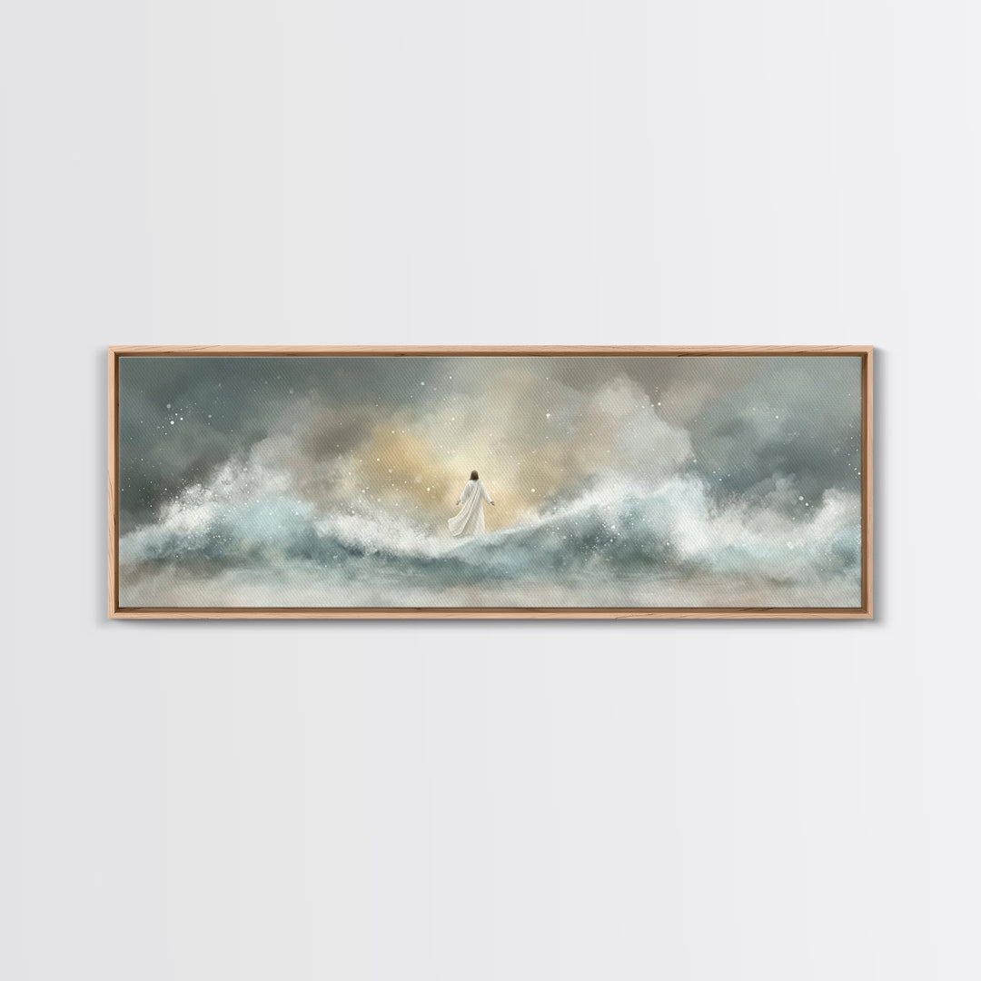 Eternal Wave Dawn – Framed Canvas Print – Christian Art Canvas – Panoramic Painting – Jesus Wall Art – Christian Art – Christian Gift