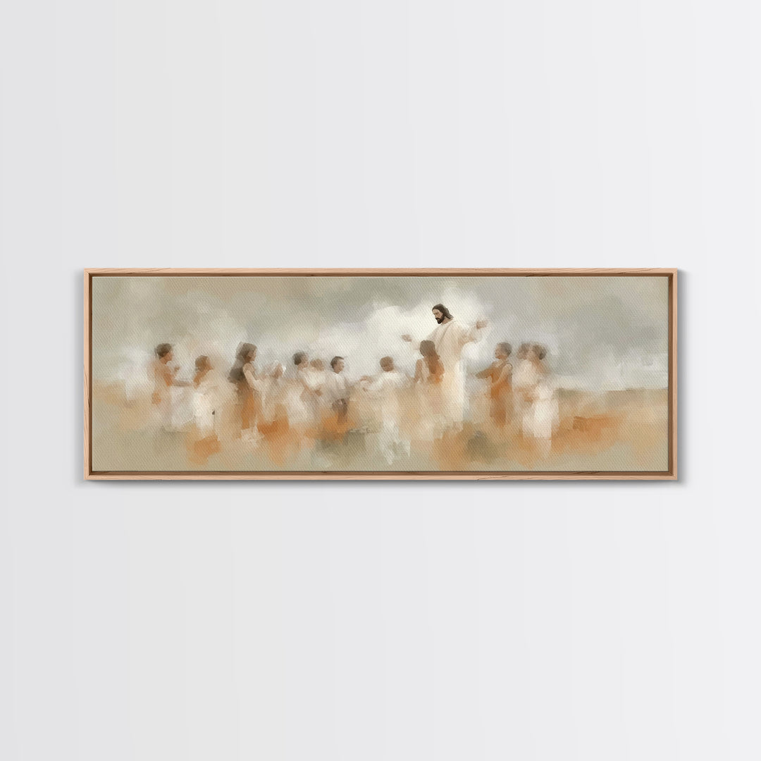 Blossoms Of Grace – Framed Canvas Print – Christian Wall Art – Jesus Painting – Christian Art Canvas – Panoramic Wall Art – Christian Decor