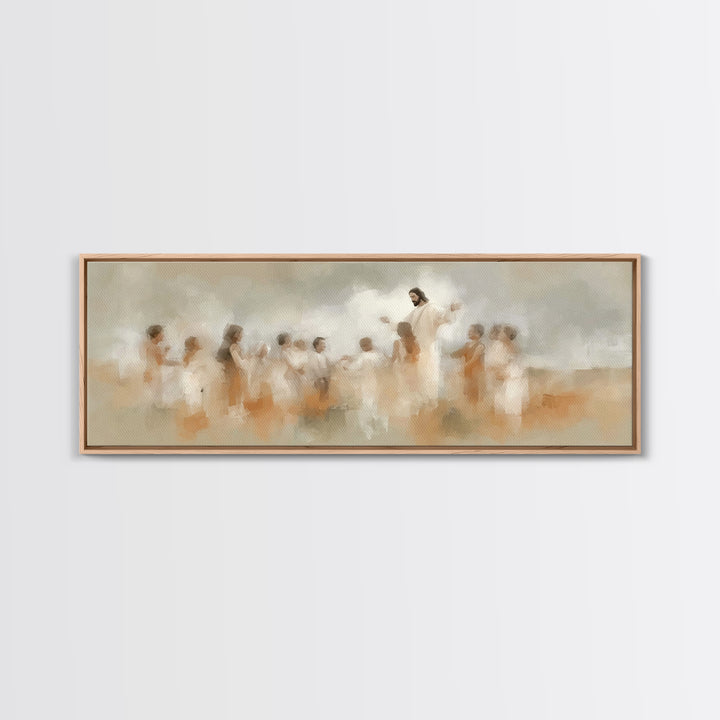 Blossoms Of Grace – Framed Canvas Print – Christian Wall Art – Jesus Painting – Christian Art Canvas – Panoramic Wall Art – Christian Decor