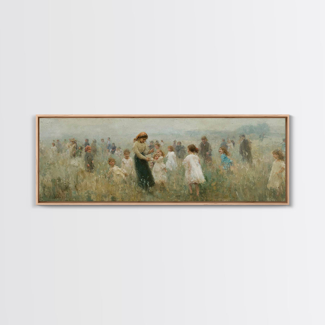Morning Meadow Joy | Framed Canvas Print | Panoramic Art | Christian Art Canvas | Jesus Painting | Christian Wall Art | Christian Gift Idea