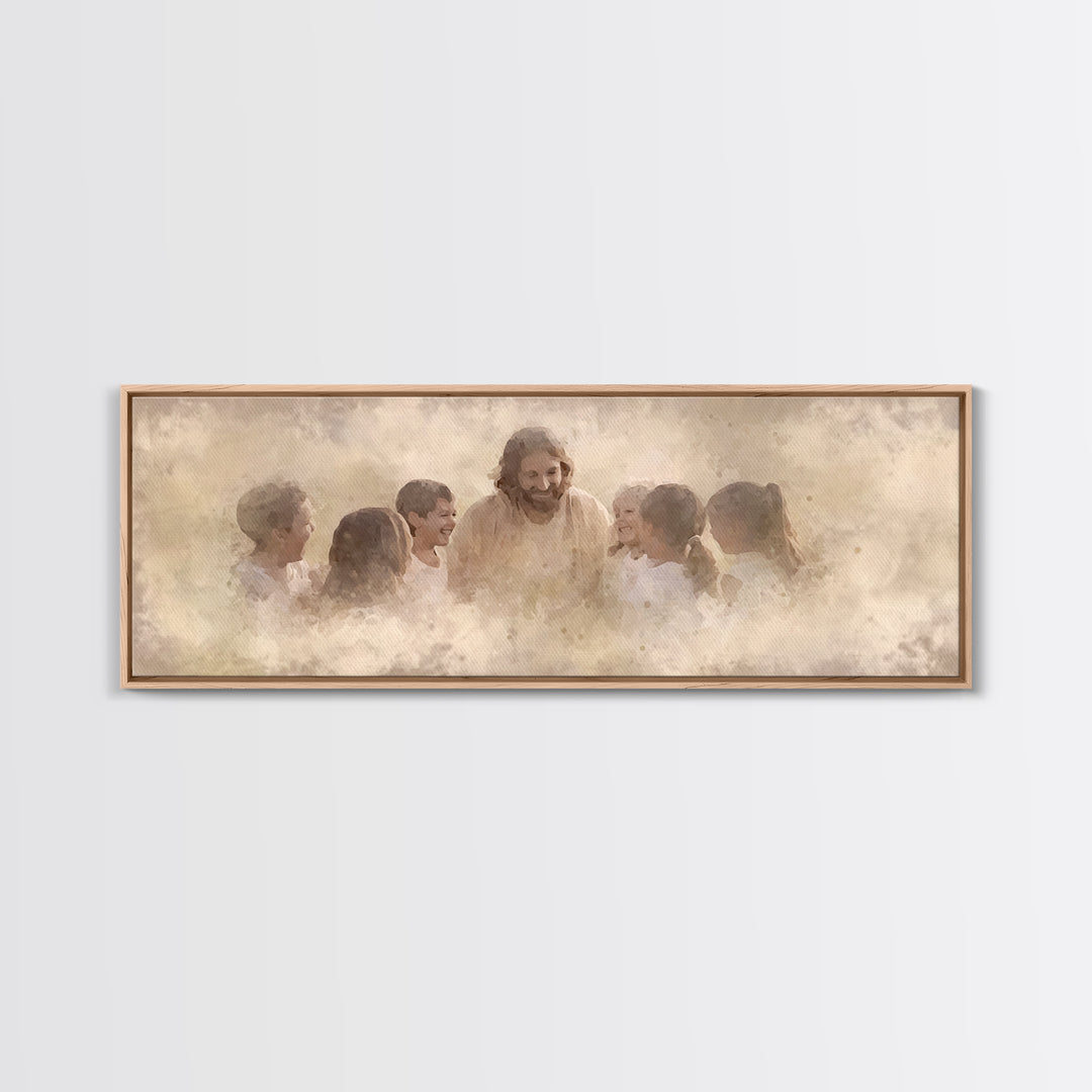 Circle Of Light - Framed Canvas Print - Panoramic Print - Christian Wall Art - Christian Art Canvas - Jesus Painting - Christian Decor - Su