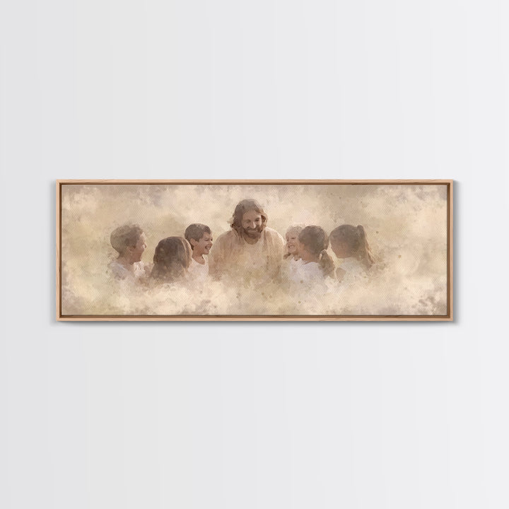 Circle Of Light - Framed Canvas Print - Panoramic Print - Christian Wall Art - Christian Art Canvas - Jesus Painting - Christian Decor - Su