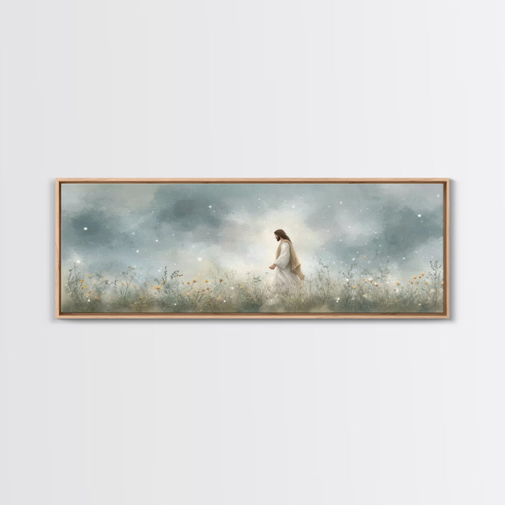 Gentle Wonder | Framed Canvas Print | Christian Art | Jesus Painting | Panoramic Painting | Christian Art Canvas | Christian Wall Art | Chr