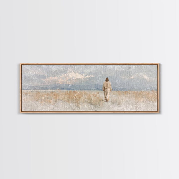 Desert Called Grace | Framed Canvas Print | Panoramic Art | Christian Art Canvas | Christian Wall Art | Jesus Painting | Minimalist Christi