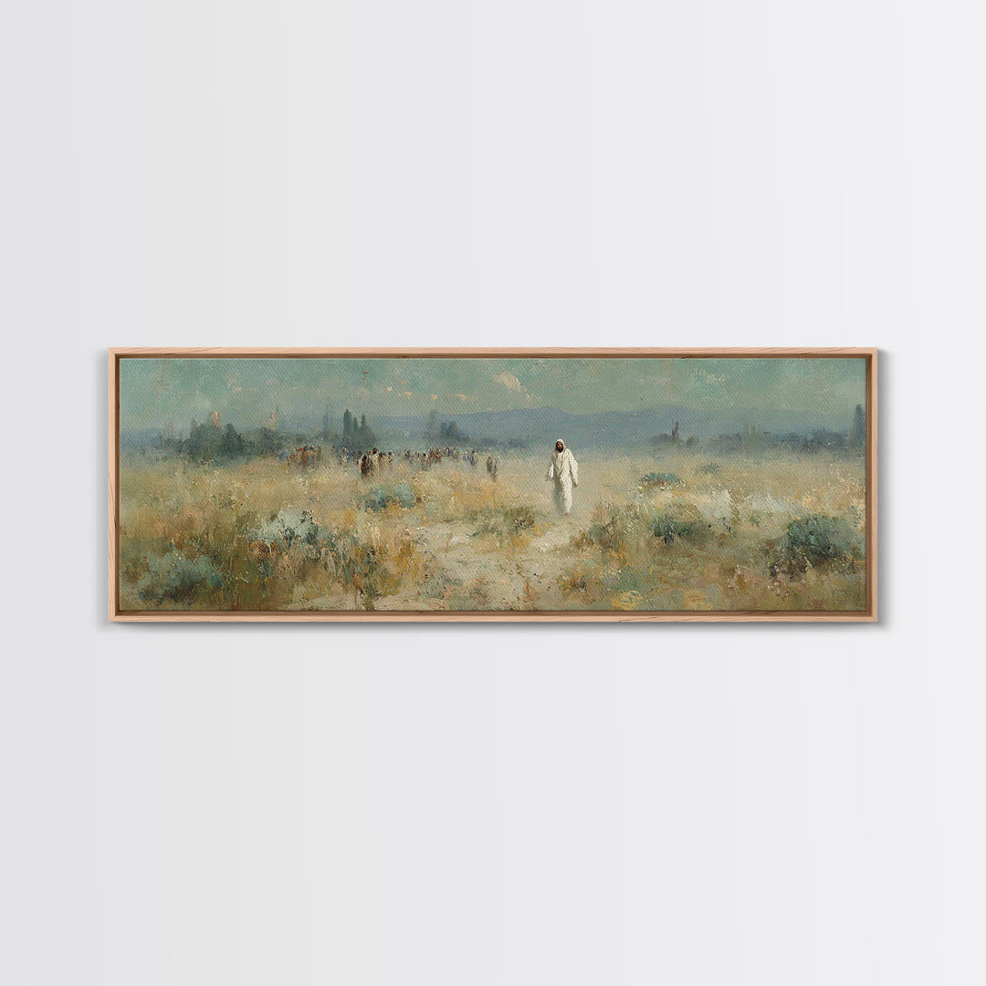 Horizon Of Mercy, Framed Canvas Print, Panoramic Wall Art, Christian Art Canvas, Christian Art, Jesus Painting, Subtle Christian Art, Chris