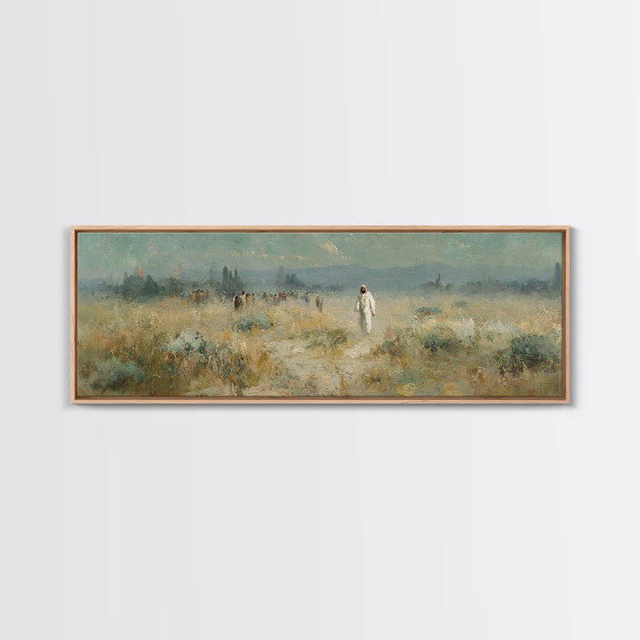 Horizon Of Mercy, Framed Canvas Print, Panoramic Wall Art, Christian Art Canvas, Christian Art, Jesus Painting, Subtle Christian Art, Chris