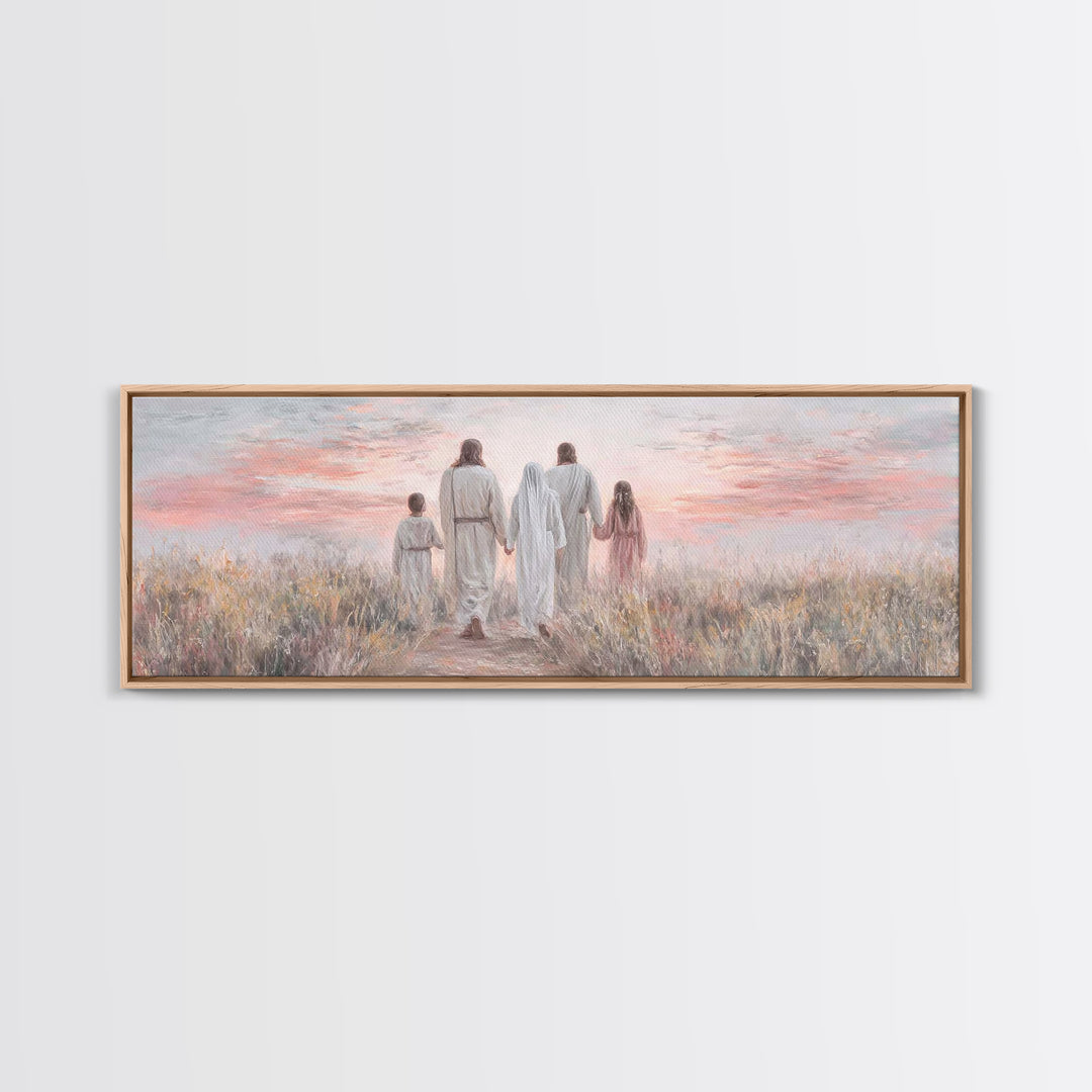 Evening Path Grace, Framed Canvas Print, Panoramic Print, Christian Wall Art, Christian Art Canvas, Jesus Painting, Christian Gift Ideas, S